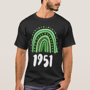 Camiseta Ano Verde Do Arco-Íris De Nascimento De 1951