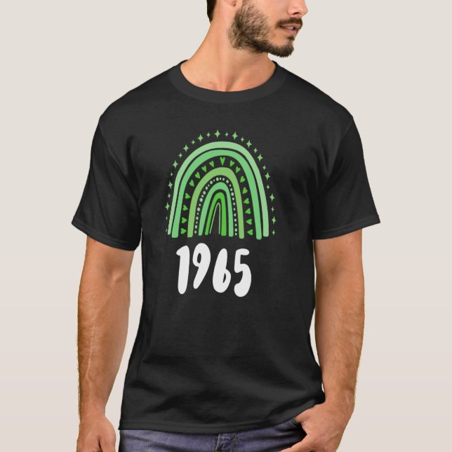 Camiseta Ano Verde Do Arco-Íris De Nascimento De 1965 (Frente)