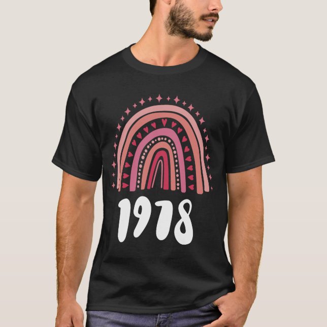 Camiseta Ano Vermelho Do Arco-Íris De Nascimento De 1978 (Frente)