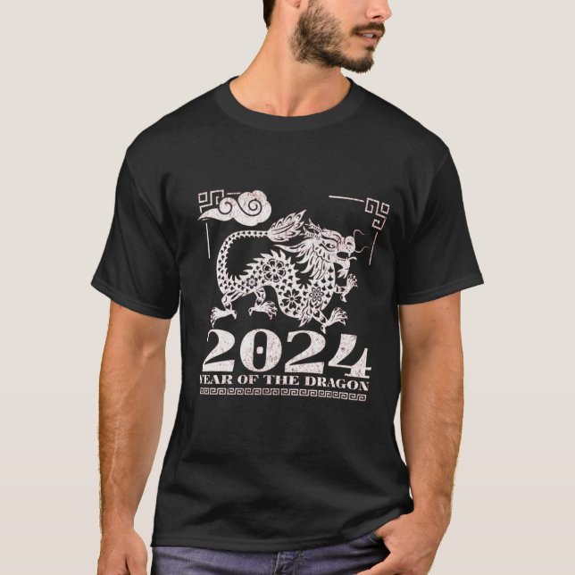 Camiseta Ano Zodíaco Chinês 2024 do Dragão (Frente)