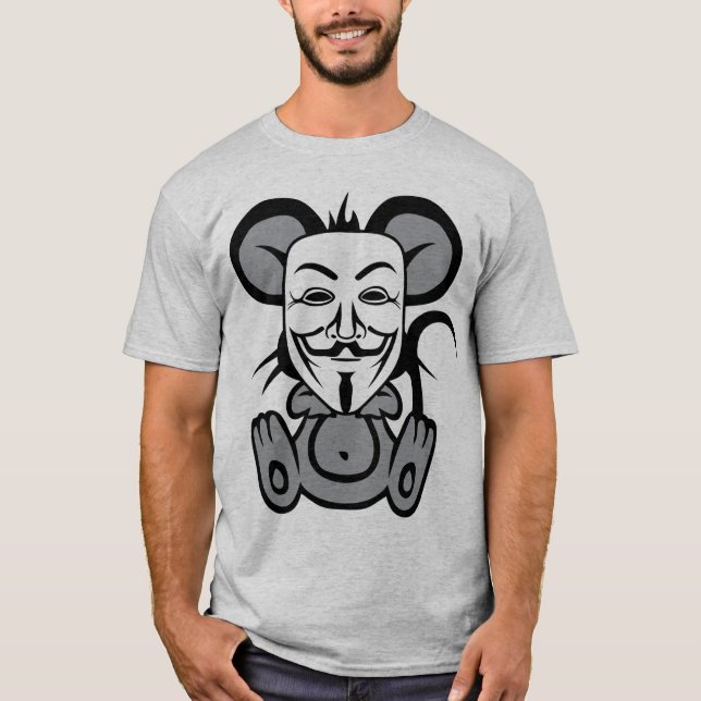 Camiseta anonymousse anonymous souris 2 humour geek (Frente)
