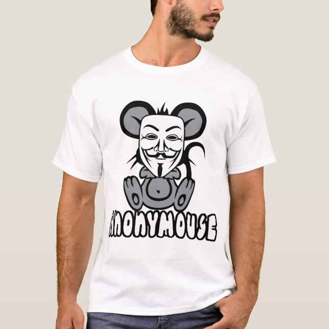 Camiseta anonymousse anonymous souris humour geek (Frente)