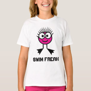 Camiseta Anormal da natação - caráter cor-de-rosa da