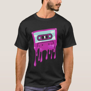 Camiseta Anos 80 1990S com fita cassete de música de retorn
