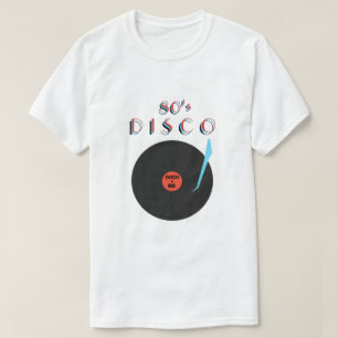 Camiseta Anos 80 do disco - partido retro - branco