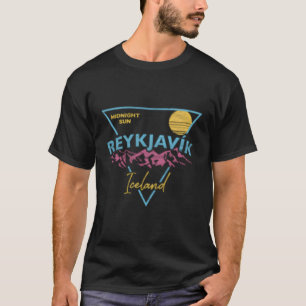 Camiseta Anos 80 Reykjavik Islândia Midnight Sun