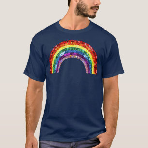 Camiseta anos 80 Vibe Rainbow Retro Vintage Sequin, de 70 a