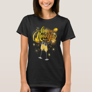 Camiseta Anos novos Feliz ano novo 2026 Confetti Fireworks