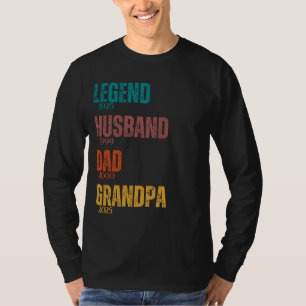 Camiseta Anos Personalizados Legenda Pai Marido Vovô Retro