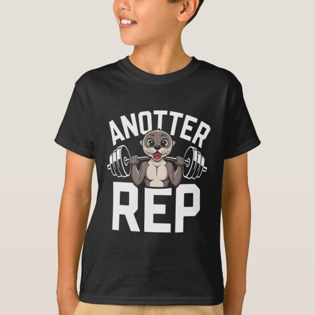 Camiseta Anotter Rep - Funny Bodybuilding Otter Fitness  (Frente)