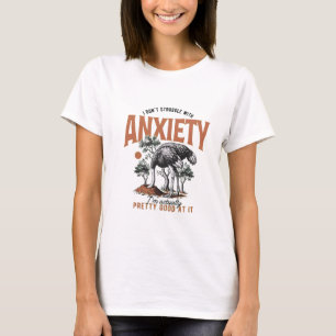 Camiseta Ansiedade de avestruz com cabeça na areia, desenho