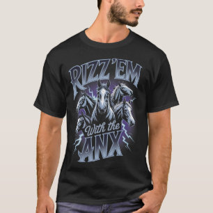 Camiseta Ansiedade Engraçado Saúde Mental Rizz Em Com Caval