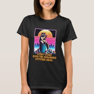 Camiseta Ansiedade Racoon A Puf A Day Mantém O Atentado Dev