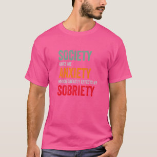 Camiseta Ansiedade Social Para Homens ou Mulheres Que Pensa
