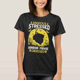 Camiseta Ansioso filme de terror em estresse obcecado
