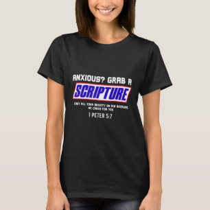 Camiseta Ansioso Pegue a Escritura Cristã Saúde Mental Bíbl