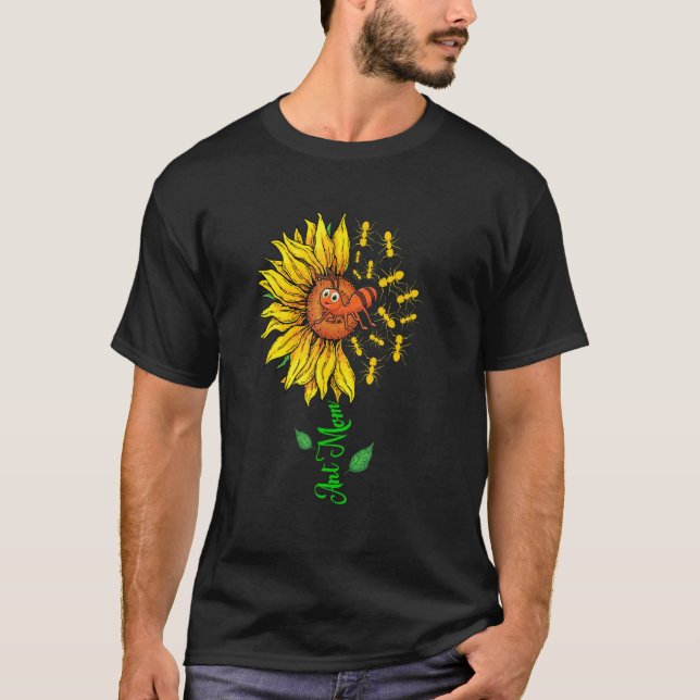 Camiseta Ant Mom Cute Sunflower Ants Insect Lover Mother's  (Frente)