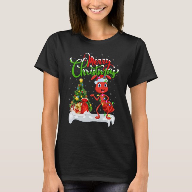 Camiseta Ant   Xmas Decorations Santa Ant Christmas (Frente)