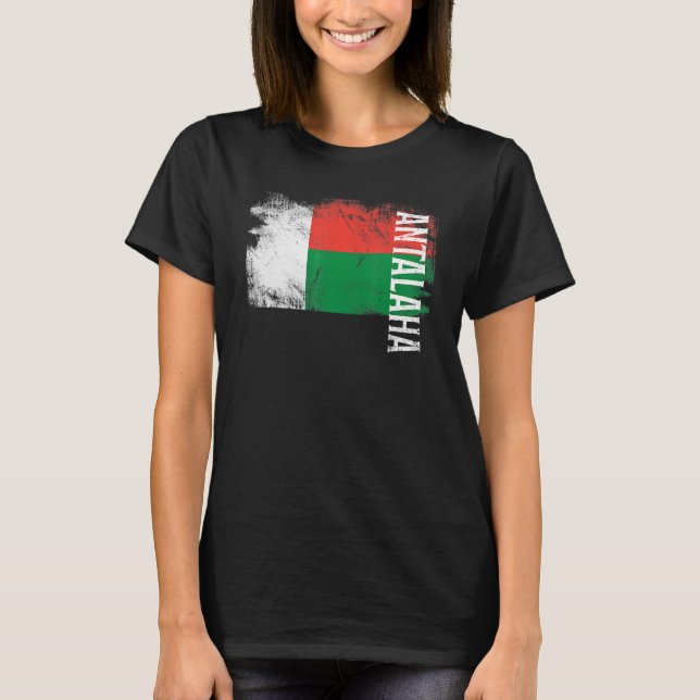 Camiseta Antalaha Madagascar Bandeira Para Homens Malgaxes  (Frente)