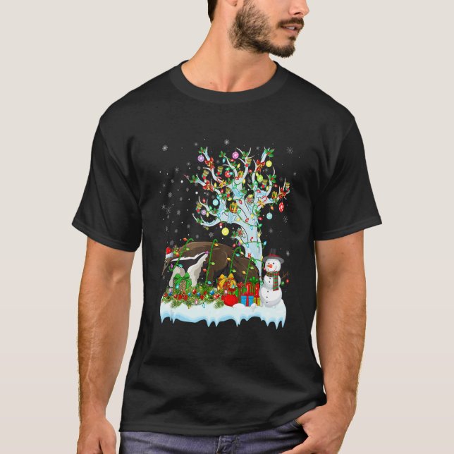Camiseta Anteater  Santa's Hat Lighting Anteater Christmas  (Frente)