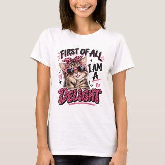 Camiseta Antes De Mais Nada, Sou Um Deleite Citação de Gato