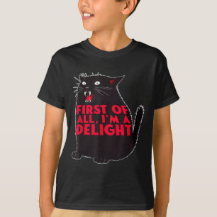Camiseta Antes De Mais Nada Sou Um Delicioso Gato Preto Ris