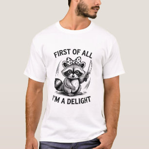 Camiseta Antes de Mais Nada Sou Um Delicioso Guaxinim Engra