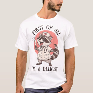 Camiseta Antes De Mais Nada Sou Uma Enfermeira Guaxinim Del