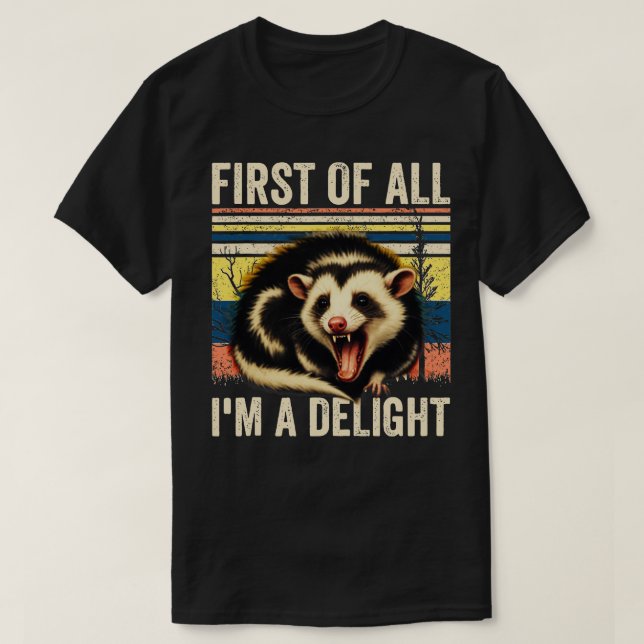 Camiseta Antes De Mais, Sou Um Delicioso gambá Zangado Sarc (Frente do Design)