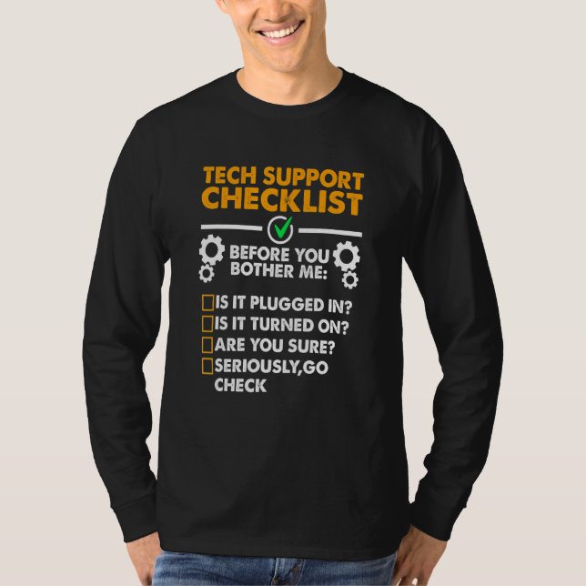 Camiseta Antes De Me Obedecer À Verificação De Suporte Técn (Frente)