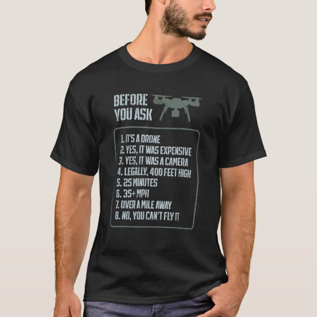 Camiseta Antes De Perguntar Drone Quadcopter Rc Drone (Frente)
