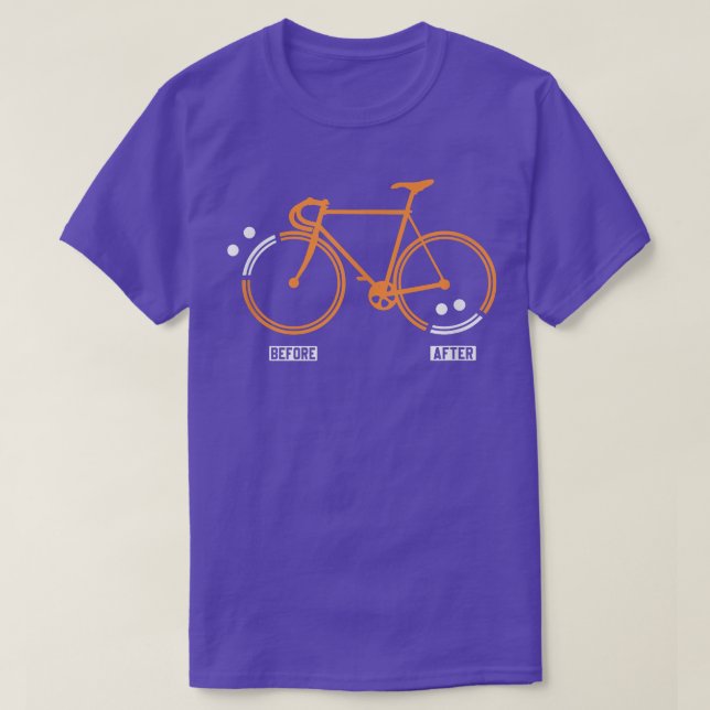 Camiseta Antes de Ride triste depois de feliz Triathlon Des (Frente do Design)