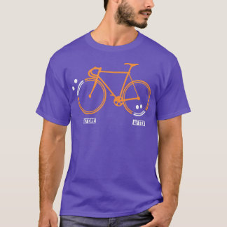 Camiseta Antes de Ride triste depois de feliz Triathlon Des
