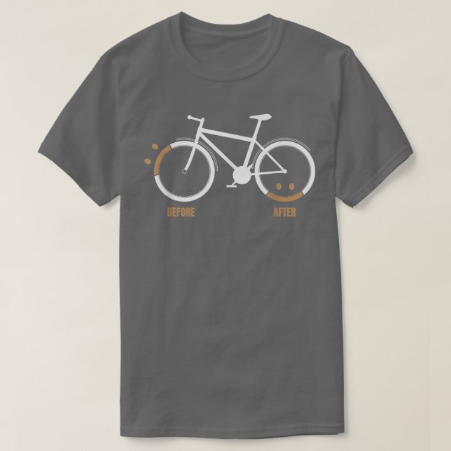Camiseta Antes de Ride triste depois de feliz Triathlon Des (Frente do Design)