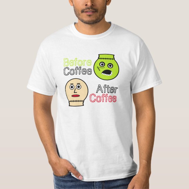 Camiseta Antes Do Café, Depois Do Café, Monstro Do Café (Frente)