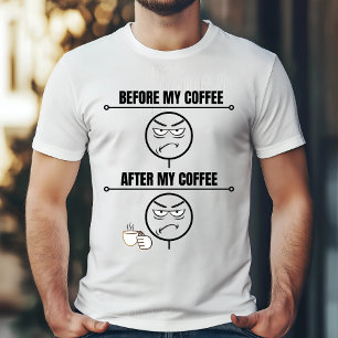 Camiseta Antes do café - Design da manhã engraçado