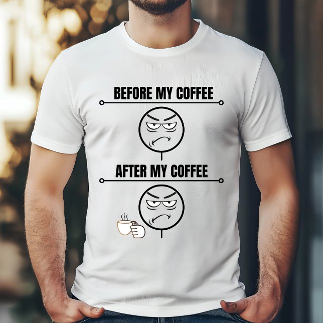 Camiseta Antes do café - Design da manhã engraçado (Criador carregado)