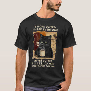 Camiseta Antes do Café Eu Odeio a Todos Depois do Café Pret