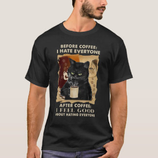 Camiseta Antes do Café Eu Odeio a Todos Depois do Café Pret
