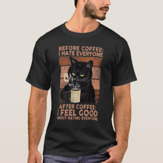 Camiseta Antes do Café Eu Odeio Todos Depois do Café Preto 