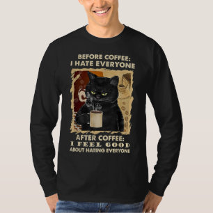 Camiseta Antes Do Café Eu Odeio Todos Depois Do Café Preto