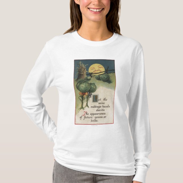 Camiseta Anthropomorphism do Dia das Bruxas GreetingCabbage (Frente)