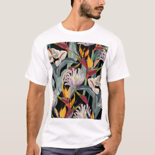 Camiseta Anthurium Strelitzia: Esplendor Tropical Vintage.