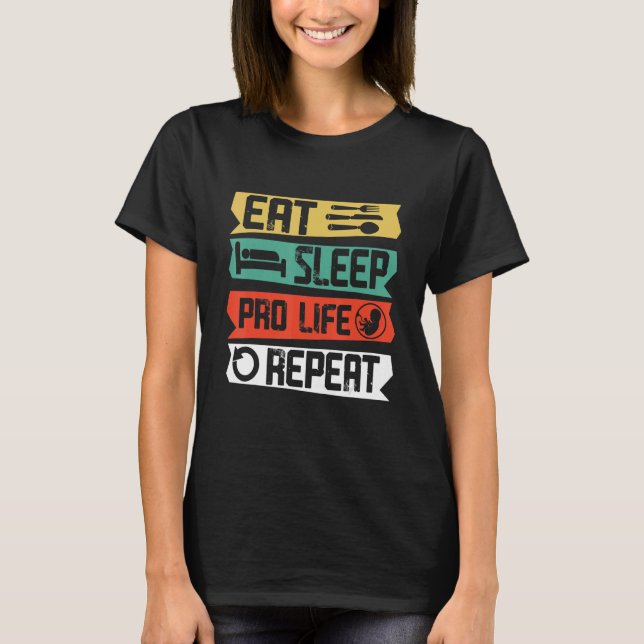 Camiseta Anti-Aborto Sono Pró-Vida Repetir Cristão (Frente)