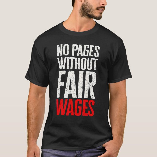 Camiseta Anti AI Chatbots - No Pages Without Fair Wages WGA (Frente)