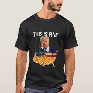 Camiseta Anti-Biden Este é o Fine Meme Parody America Flag 