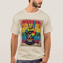 Camiseta Anti-Bullying com Símbolo de Paz Retro