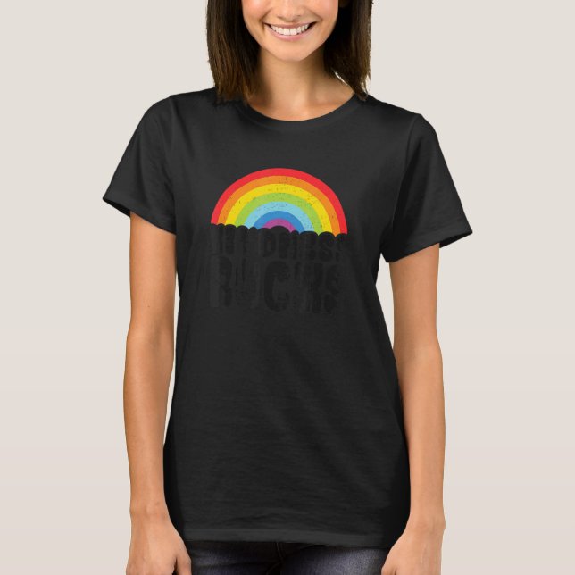 Camiseta Anti-Bullying Hippie Retro Professor Rainbow Kindn (Frente)