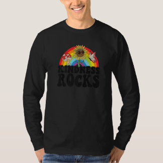 Camiseta Anti Bullying Hippie Retro Teacher Rainbow Kindnes
