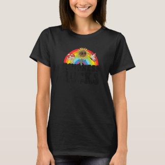 Camiseta Anti Bullying Hippie Retro Teacher Rainbow Kindnes